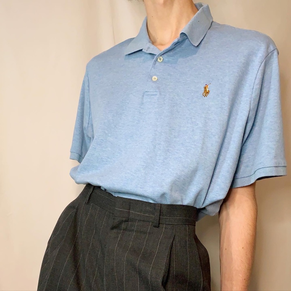 Blue polo shirt